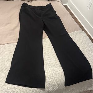 Express Editor Studio Stretch Twill High Waisted Flare Trouser Size 8 Black